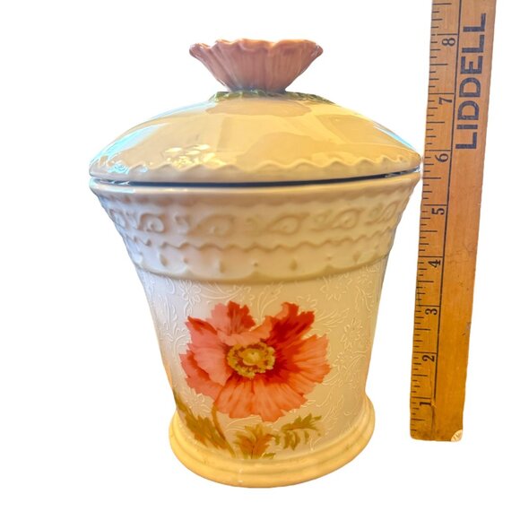 Vintage Michel & Company Floral Ceramic Canister Designed By Christa Schmidt - Picture 7 of 9